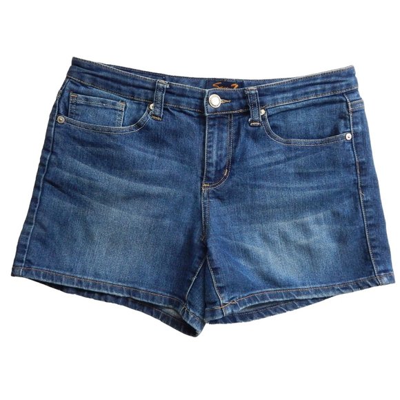 Seven7 Jeans Denim Shorts Size 10 Womens Mid Rise - Picture 1 of 10